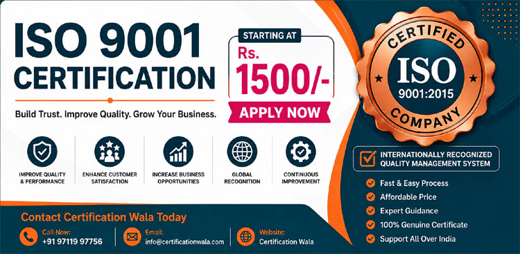 ISO 9001 Certification in Talegaon