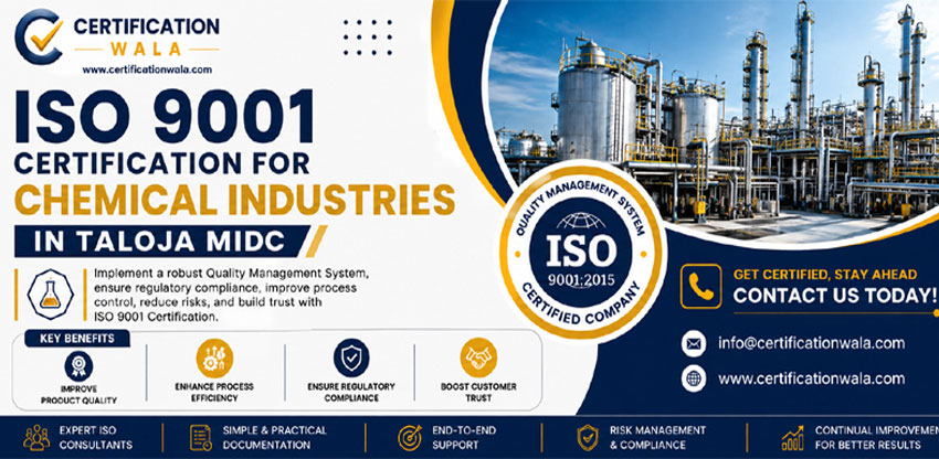 ISO 9001 Certification for Chemical Industries in Taloja MIDC