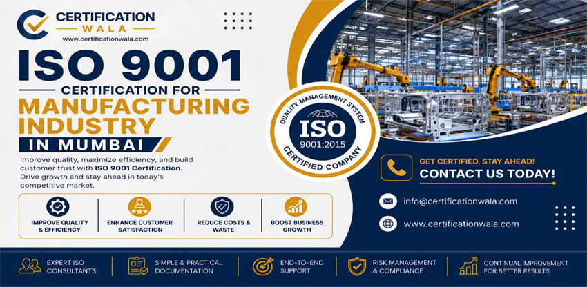 ISO Certification for Manufacturing Industry in Mumbai